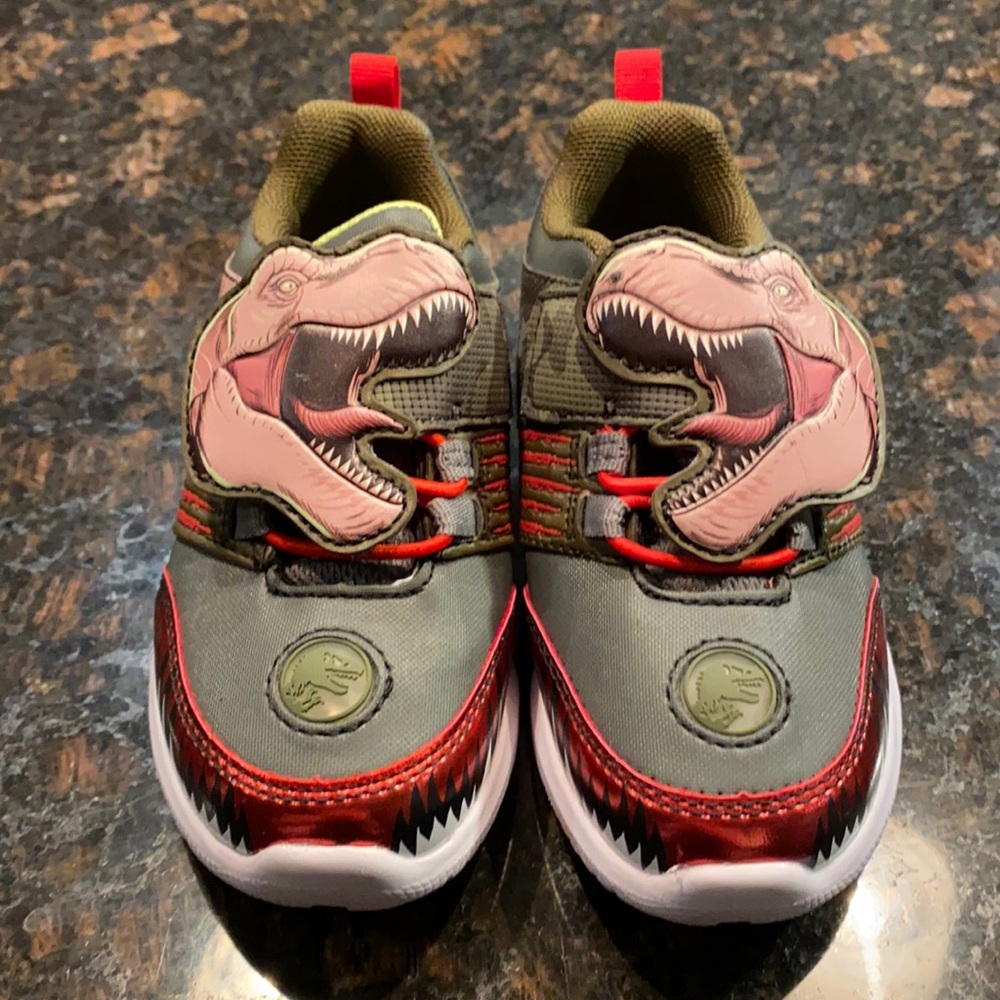NWOT. Size 9 toddler boys Jurassic park light up sneakers